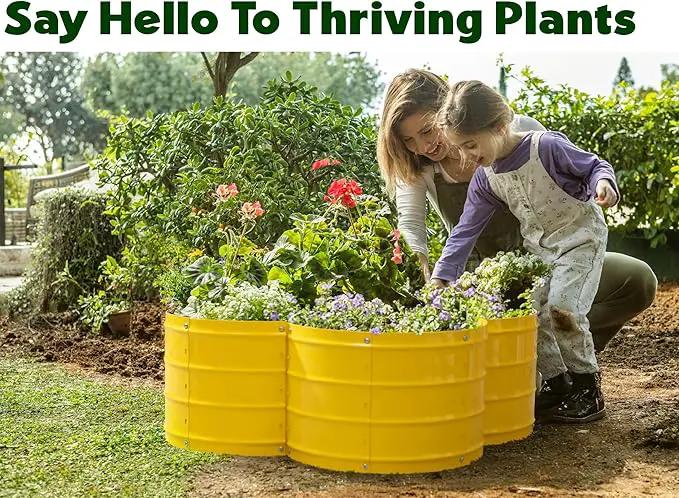 Galvanized Raised Garden Beds Outdoor // 3×3×1 ft Planter Raised Beds for Gardening, Vegetables, Flowers // Large Metal Garden Box (Yellow) // Patented Tool-Free Design by GreenHaven Gardens