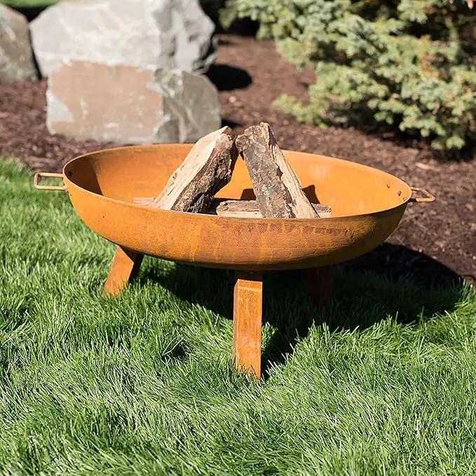 Sunnydaze 30-Inch Cast Iron Heavy-Duty Fire Pit for Outside - Wood-Burning Outdoor Fire Pit Bowl with Handles - Oxidized Finish by GreenHaven Gardens