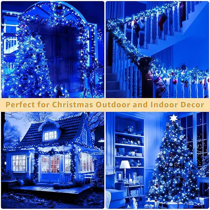 Ollny Christmas Lights Outdoor 800LED 262FT, Blue Plug in Fairy Lights with Remote, 8 Modes Waterproof Timers Dimmable LED String Lights for Indoor House Outside Bedroom Patio Balcony by GreenHaven Gardens