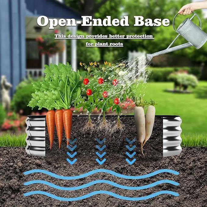 Metal Planter Garden Flower Bed Raised Beds for Gardening Galvanized 4x2x1ft Galvanized Garden Bed by GreenHaven Gardens