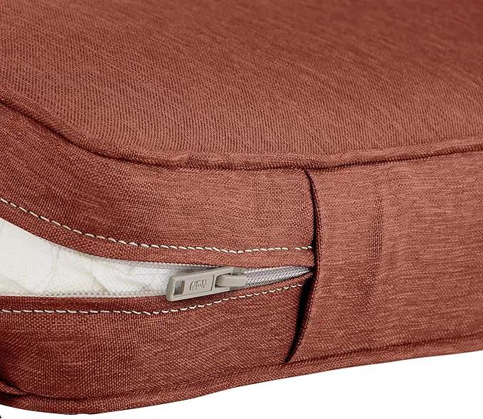 Classic Accessories Montlake Water-Resistant 19 x 20 x 4 Inch Patio Lounge Back Cushion, Heather Henna Red, Outdoor Loveseat Cushions by GreenHaven Gardens