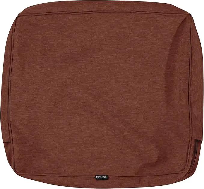 Classic Accessories Montlake Water-Resistant 21 x 20 x 4 Inch Patio Lounge Back Cushion, Heather Henna Red, Outdoor Loveseat Cushions by GreenHaven Gardens