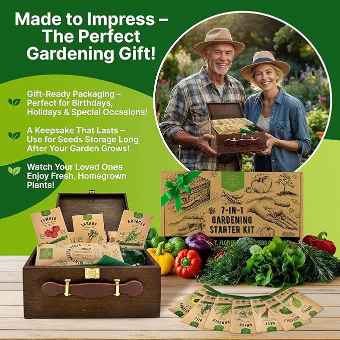 75 Herb & Vegetable Seeds Variety Pack, Garden Seed Starter Kit - Over 47,380 Non-GMO Heirloom Seeds for Planting Vegetables and Herbs Garden Seeds Gift Seed Box with Gardening Supplies, Survival Kit by GreenHaven Gardens