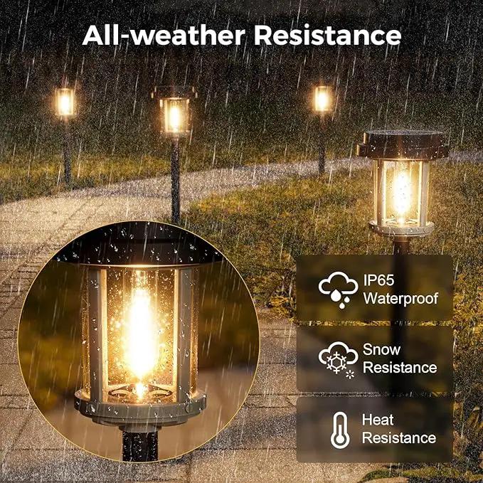 XMCOSY+ Solar Lights Outdoor Waterproof, 20 LM Solar Powered Garden Lights with 2-Tone Black & Grey Metal Design, Solar Pathway Lights for Yard Patio Landscape Walkway Driveway (Black & Grey) by GreenHaven Gardens