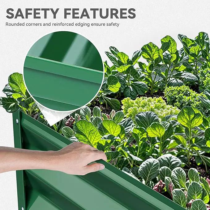 YITAHOME 6x3x1.5 2pcs Large Raised Garden Bed Kit, Galvanized Metal Planter Box with Gloves, Ground Nails, Support Rod, Outdoor Above Ground Planters for Plants Vegetables Flowers, Green by GreenHaven Gardens