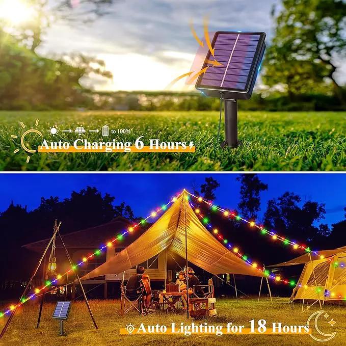 Ollny Solar Outdoor Lights, 2 Pack Total 132FT 400LED Solar Fairy Lights, IP67 Waterproof 8 Modes String Lights for Tree Yard Garden Patio Party, Multicolor by GreenHaven Gardens