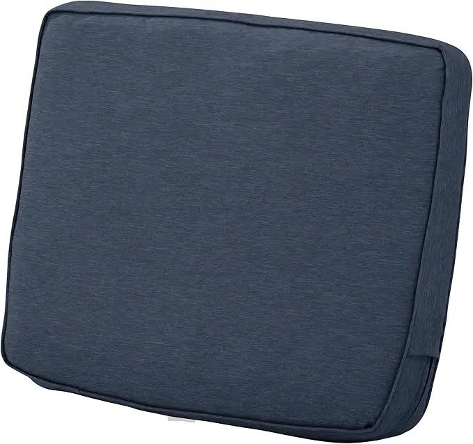 Classic Accessories Montlake Water-Resistant 25 x 18 x 4 Inch Patio Lounge Back Cushion, Heather Indigo Blue, Outdoor Loveseat Cushions by GreenHaven Gardens