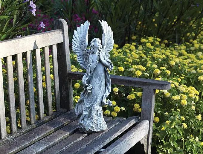 Joseph's Studio by Roman - Collection, 21" H Praying Angel W/Wings, Made from Resin, High Level of Craftsmanship and Attention to Detail, Durable and Long Lasting by GreenHaven Gardens