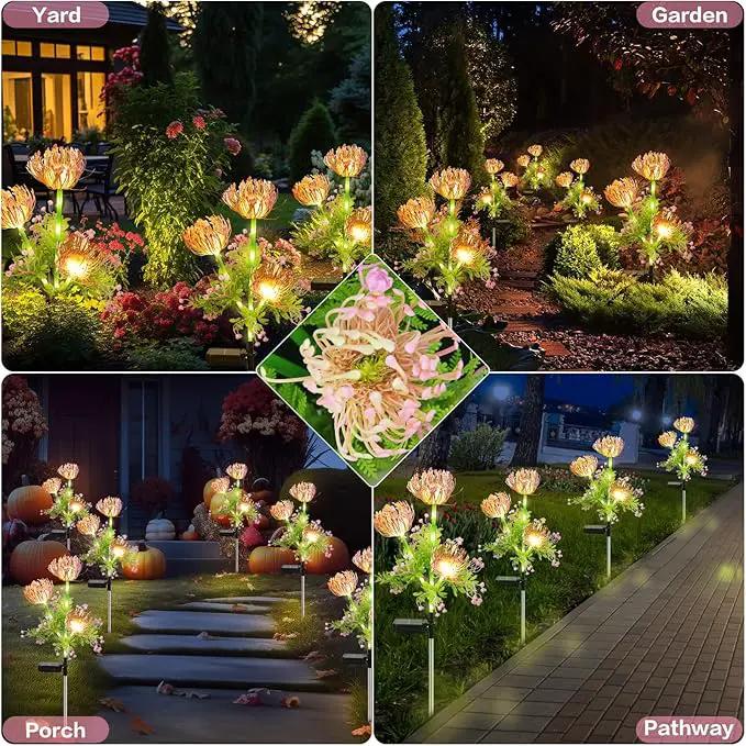 Solar Garden Lights Outdoor, 6 Pack Solar Flowers Lights,18 Head Waterproof Flower with Glowing Stems, Solar Lights Outdoor for Yard, Pathway, Garden Decor & Gardening Gift by GreenHaven Gardens
