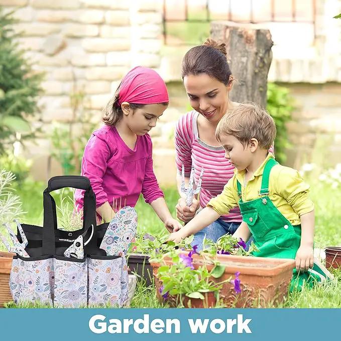 WORKPRO 5PCS Garden Tool Set, Aluminum Heavy Duty Gardening Tool Set with Garden Tool Bag, Outdoor Garden Hand Tools, Garden Gifts by GreenHaven Gardens