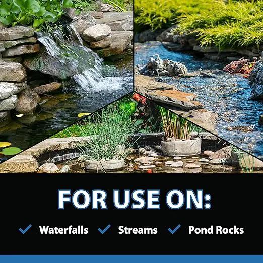 CrystalClear AlgaeOff Pond & Water Garden Scum Cleaner, Waterfall & Rock Slime Remover, String Algae Killer, Green Stain Treatment, EPA Registered Algaecide, Plant, Koi Fish, Bird & Pet Safe, 8 lbs by GreenHaven Gardens
