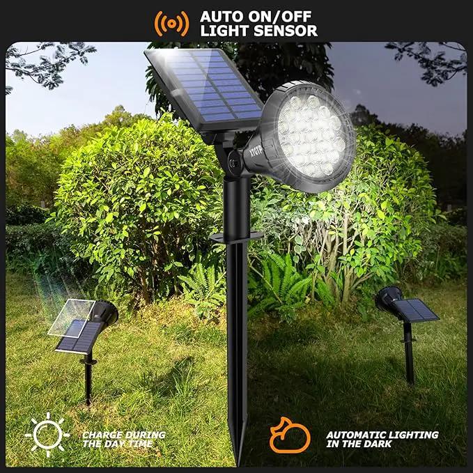 Solar Lights Outdoor, Ultra Bright 21 LEDs IP67 Waterproof Landscape Lighting for Outside, 2-in-1 Adjustable Solar Wall Lights for Garden Yard Pathway - Auto On/Off, 4 Pack (Cool White) by GreenHaven Gardens