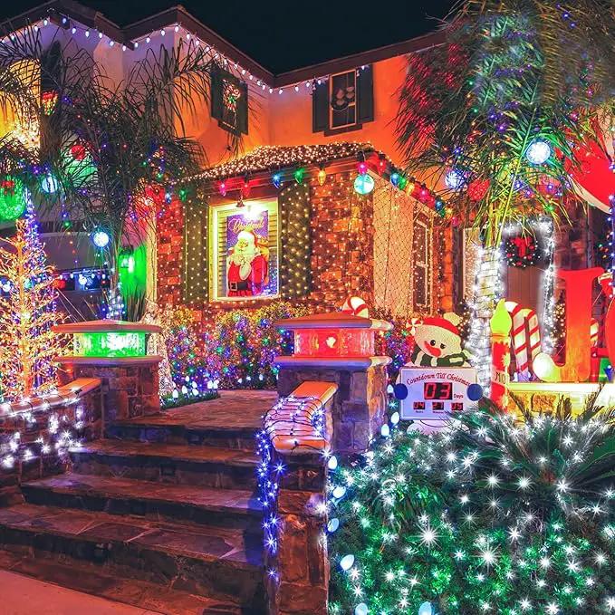 KNONEW 600ft 1500 LED Christmas String Lights Outdoor Green Wire 8 Modes & Timer Fairy Light Plug in Waterproof Patio Lights for Xmas Yard Tree Wedding Party Holiday Decorations (Cool White) by GreenHaven Gardens