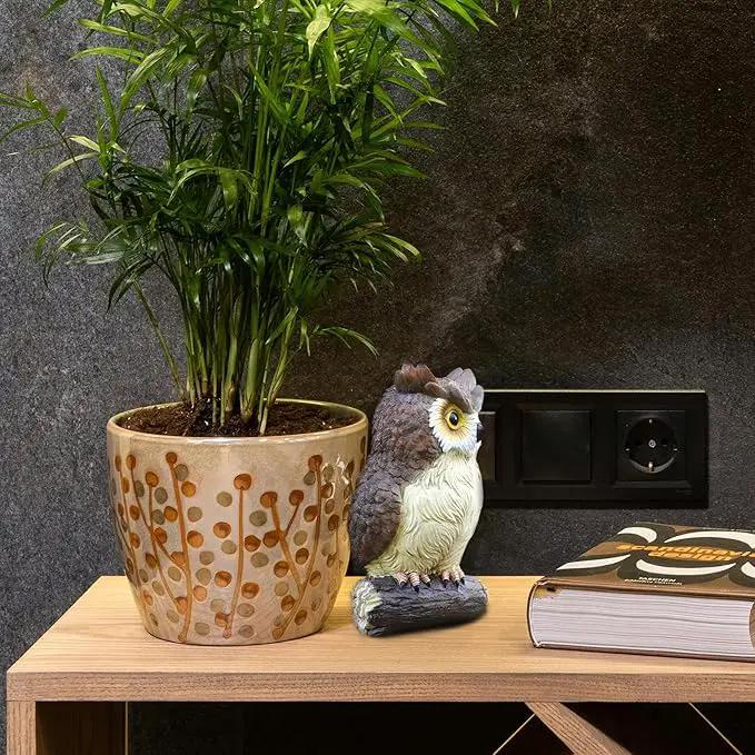 Outdoor Resin Owl Garden Statues, Figurine Sculpture-Owl Perched on Branch, Owl Decoration for Porch, Patio, Lawn, Yard, Whimsical Owl Table Bookshelf Ornament Accessories, Garden by GreenHaven Gardens