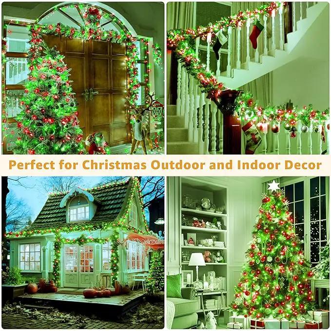 Ollny Christmas Lights Outdoor 800LED 262FT, Red and Green Plug in Fairy Lights with Remote, 8 Modes Waterproof Timers Dimmable LED String Lights for Indoor House Outside Bedroom Patio Balcony by GreenHaven Gardens