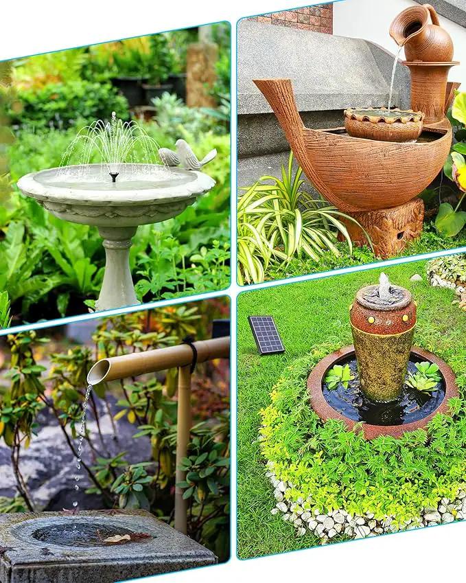 Biling Solar Fountain for Bird Bath, Solar Panel Kit Outdoor Solar Water Pump with 4ft Tubing for Hummingbird Bath, Small Pond and Fish Tank by GreenHaven Gardens