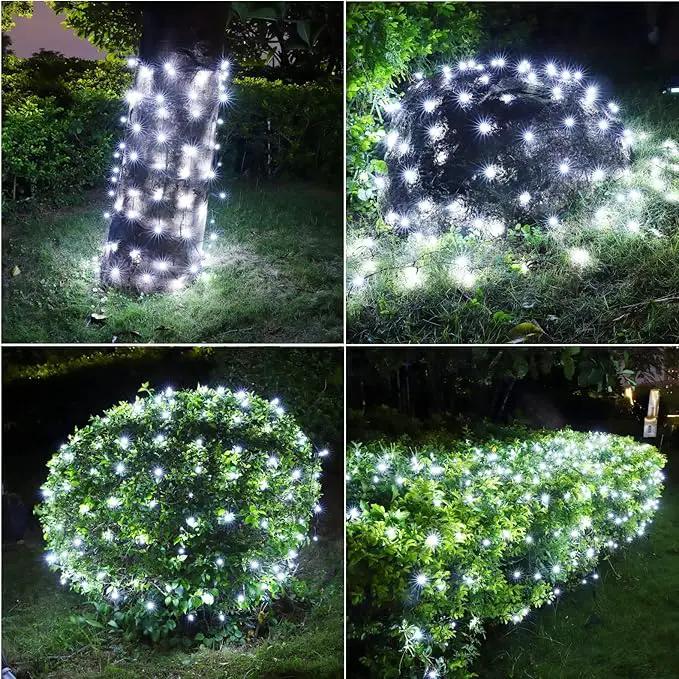 LED Christmas Net Lights for Bushes Outdoor,100 LED 5ftx5ft Waterproof 8 Modes Connectable Mesh Lights for Bushes,Garden,Yard,Trunk,Outdoor Christmas Decorations by GreenHaven Gardens