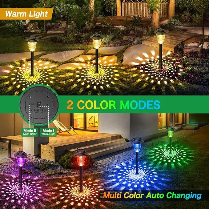 Solar Pathway Lights, 8 Pack Bright Color Changing/Warm White Solar Lights Outdoor Waterproof Solar Garden Lights, Outdoor Lights Solar Powered Landscape Path Lights for Yard, Walkway, Lawn by GreenHaven Gardens