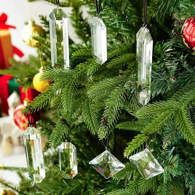 HDCRYSTALGIFTS Modern Grief Gift,Set 7 Clear Crystal Prisms Suncatchers Hanging Ornament,Rainbow Maker Sun Catchers for Windows, Balcony, Kitchen, Garden Decoration by GreenHaven Gardens
