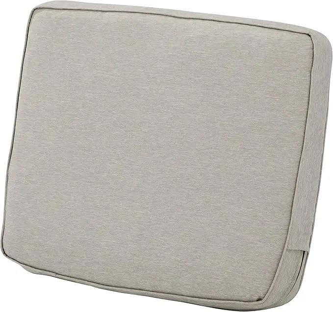 Classic Accessories Montlake Water-Resistant 25 x 22 x 4 Inch Patio Lounge Back Cushion, Heather Grey, Outdoor Loveseat Cushions by GreenHaven Gardens
