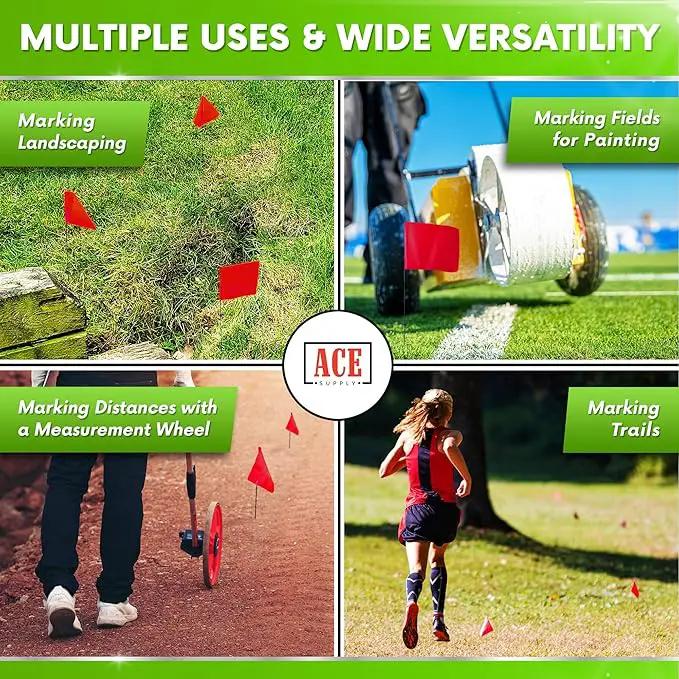 Red Marking Flags 1000 Pack - 4x5x15 Inch Red Flags for Yard - Markers For Lawn, Irrigation, Landscaping, Survey & Sprinkler Head Marking by GreenHaven Gardens