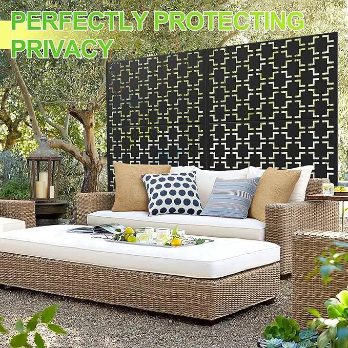 Outdoor Privacy Screen,72" H×47" W Metal Privacy Screen, Freestanding Privacy Fence Panels for Patio by GreenHaven Gardens