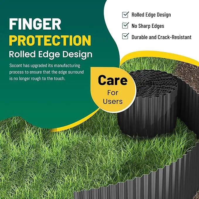 Corrugated Metal Garden Edging, 10"×20Ft Durable Landscape Border for Garden, Lawn, Flower Beds and Paver Edging (Black) by GreenHaven Gardens
