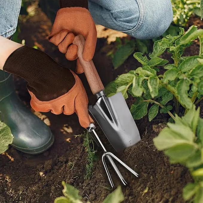 Gardening Tools Set of 12-Piece, Rust-Proof Durable Stainless Steel Gardening Supplies, Heavy Duty Gardening Hand Tools with Floral Storage Bag, Ideal Gardening Gifts for Women and Men by GreenHaven Gardens