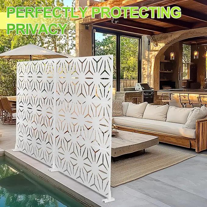 Outdoor Privacy Screen,72" H×47" W Metal Privacy Screen, Freestanding Privacy Fence Panels for Patio by GreenHaven Gardens