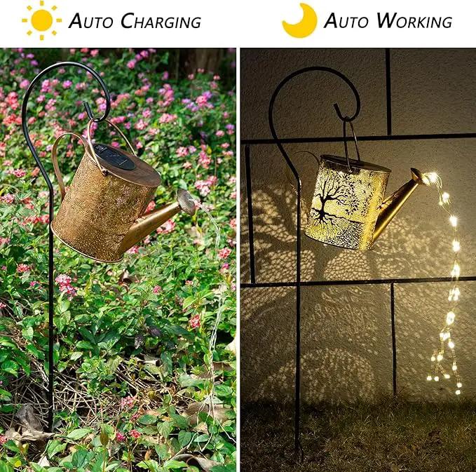 Solar Lights Outdoor Garden Decor, Large Waterproof Watering Can Landscape Lights Outside Decorations for Yard Front Porch Patio Backyard Gardening Gift for Mom Grandma Women Birthday by GreenHaven Gardens