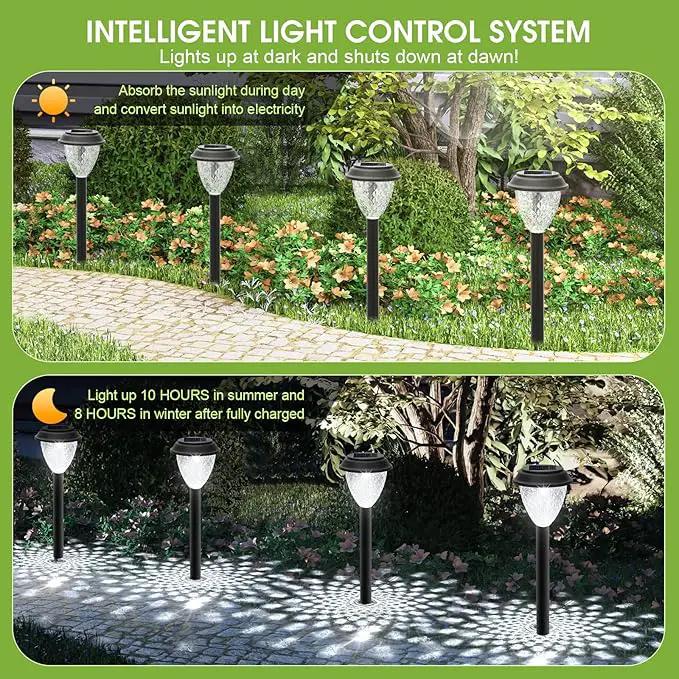 GOODFOEVER Solar Pathway Lights Outdoor, 10 Pack Solar Lights Outdoor Waterproof for Outside, Garden Decor for Yard, Patio, Landscape, Planter, Walkway, Driveway by GreenHaven Gardens