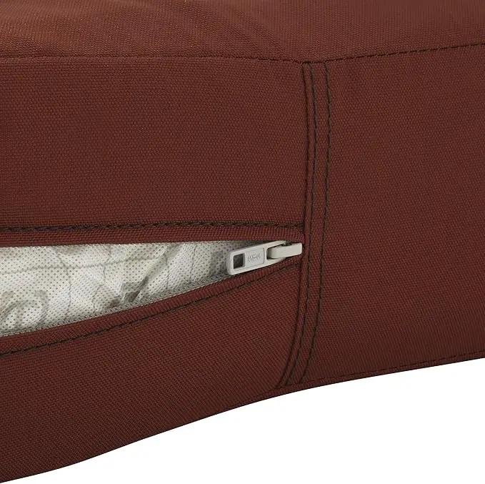 Classic Accessories Ravenna Water-Resistant 21 x 19 x 5 Inch Outdoor Seat Cushion, Durable Patio Furniture Cushion with Straps,Spice, Patio Loveseat Cushion by GreenHaven Gardens