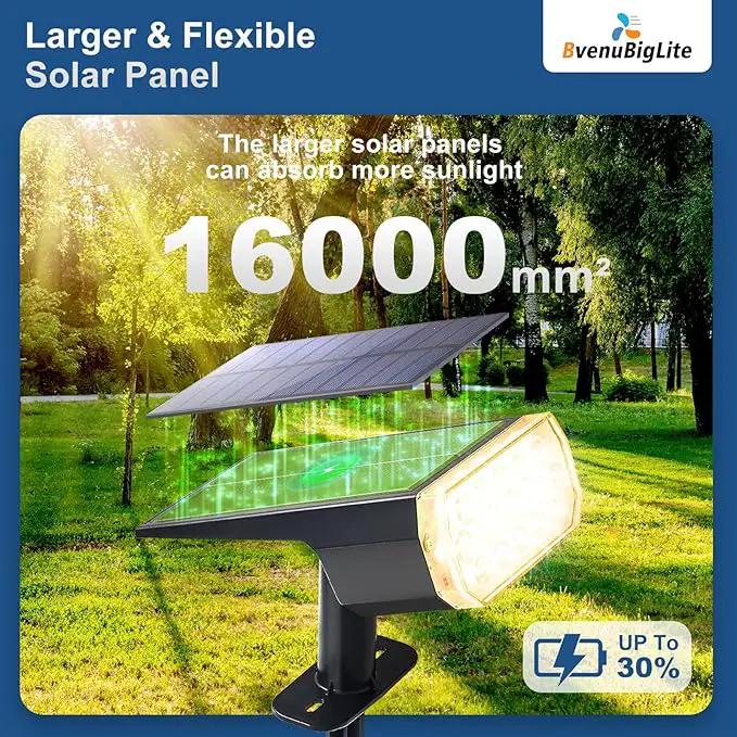 Solar Lights Outdoor Waterproof: IP65 Led Spot Light Decorations for Garden - 3 Lighting Modes Solar Powered for Yard - Dust to Dawn Landscape Lighting Patios Pathway Driveway 4PC Warm by GreenHaven Gardens