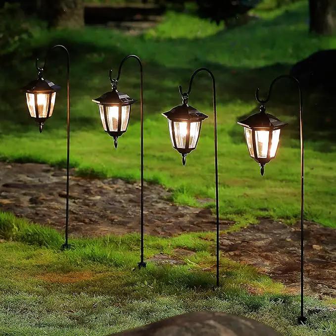 MAGGIFT 34 Inch Hanging Solar Lights, Decorative Garden Lanterns with 2 Shepherd Hooks, Solar Powered Coach Lights, Warm White LED Outdoor Lighting for Landscape, Yard, Pathway and Patio, 2 Pack by GreenHaven Gardens
