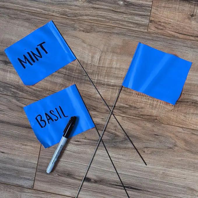 Blue Marking Flags 1000 Pack - 4x5x15 Inch Blue Flags for Yard - Markers For Lawn, Irrigation, Landscaping, Survey & Sprinkler Head Marking by GreenHaven Gardens