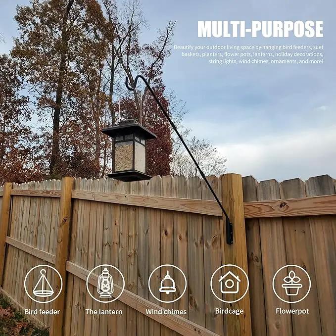 Juegoal Heavy Duty Deck Hook, 25 Inch to 36 Inch Wall Mounted Extended Reach Deck Hook Wall Pole Plant Bracket for Hanging Bird Feeder, Plants, Suet Baskets, Lanterns, Wind Chimes by GreenHaven Gardens
