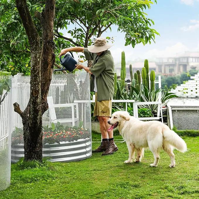 Land Guard Galvanized Raised Garden Bed Kit, Galvanized Planter Raised Garden Boxes Outdoor, Round Large Metal Raised Garden Beds for Vegetables …… by GreenHaven Gardens