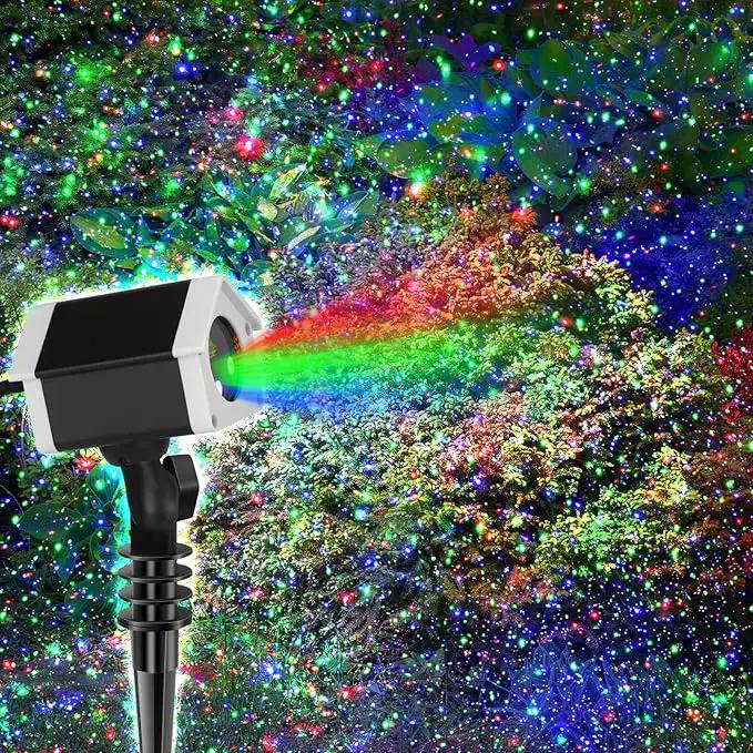 Christmas Laser Lights, Outdoor Garden Laser Lights Star Projector with Moving Firefly for Outdoor, Indoor, Christmas, Holiday (Red Green Blue) by GreenHaven Gardens