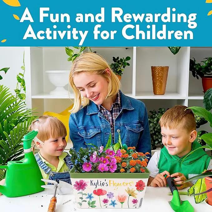 Home Grown Paint & Grow Flower Gardening Kit Set for Boys and Girls - Craft Activity Toy for Kids, Ages 5 6 7 8-12 Years Old - Unique Birthday Present - Plant Gift Toys by GreenHaven Gardens