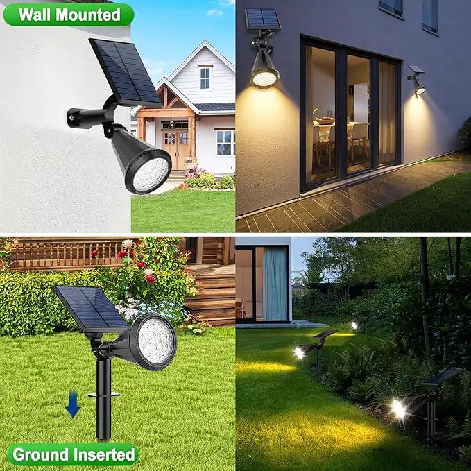 Solar Spot Lights Outdoor Waterproof 180° Adjustable Solar Powered Landscape Lights for Yard 4 Lighting Modes Solar Spotlights for Pathway Garden Outside Wall Pool Porch (6 Pack, Warm White) by GreenHaven Gardens