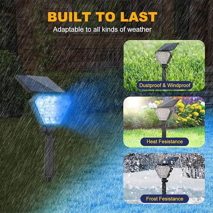 T-SUN Solar Spot Lights Outdoor 6Pack Blue Solar Christmas Spotlights Landscape Lights IP65 Waterproof Auto On/Off for Garden/Yard/Pathway/Patio by GreenHaven Gardens