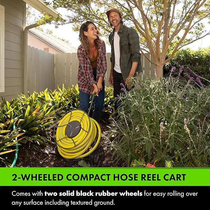 Yard Butler Compact Hose Reel Cart with Wheels Heavy Duty 100 Foot Metal Hose Reel Suitable for Gardens, Lawns and Outdoor - IHTC-1 by GreenHaven Gardens