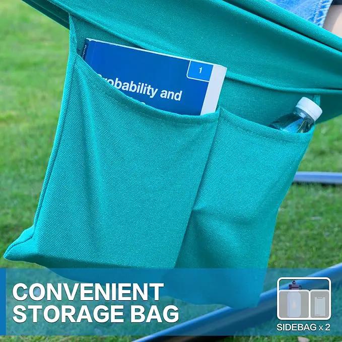 PNAEUT Double Hammocks with Stand for Outside, Portable Space Saving Heavy-Duty Steel Stand for Indoor Outdoor Patio with Carrying Bag, 450 lbs Capacity (Aqua) by GreenHaven Gardens
