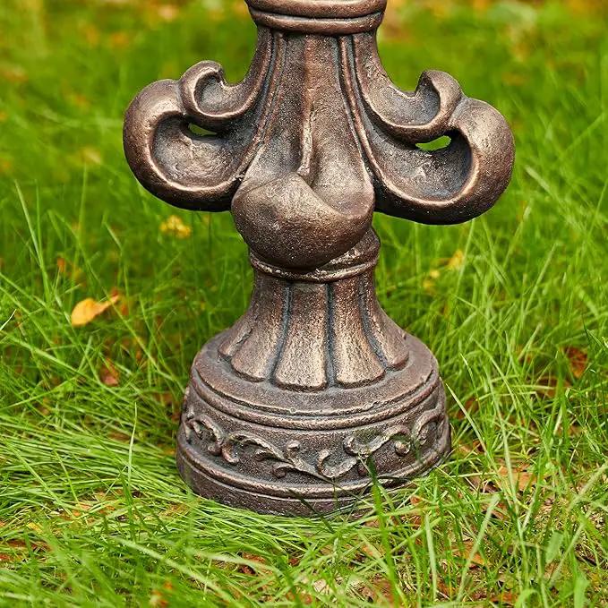 Glitzhome Fleur De Lis Garden Statue MGO Outdoor Decration, 21.25" H, Bronze by GreenHaven Gardens
