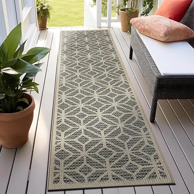 Rugshop Contemporary Geometric Indoor/Outdoor Runner Rug 2' 3" X 10' Blue by GreenHaven Gardens