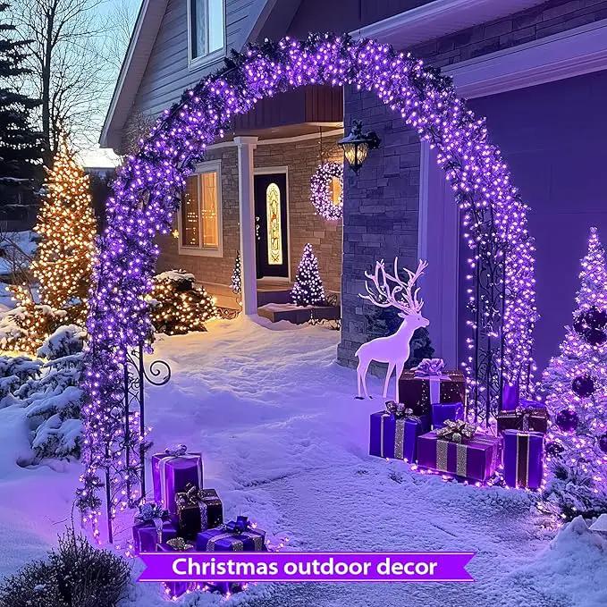 JMEXSUSS 2 Pack Purple Solar Lights Outdoor Waterproof: Each 100 LED 33ft Purple Solar Christmas Lights - 8 Modes Solar Christmas Lights for Outside Tree Holiday Garden Party by GreenHaven Gardens