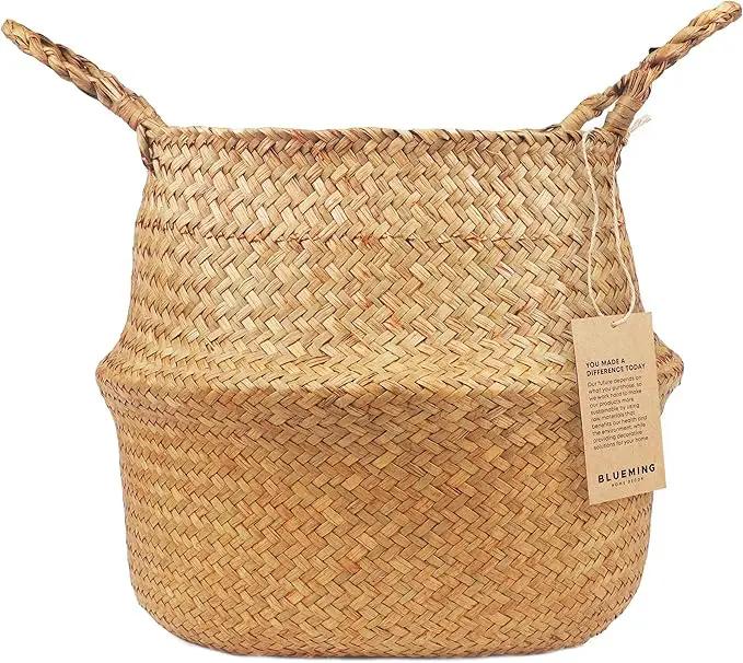 Plant Basket – Large Wicker Indoor Planter for Artificial Olive Tree Pot, 9-10 Inch Woven Baskets for Faux House Plants (Original, Large) by GreenHaven Gardens