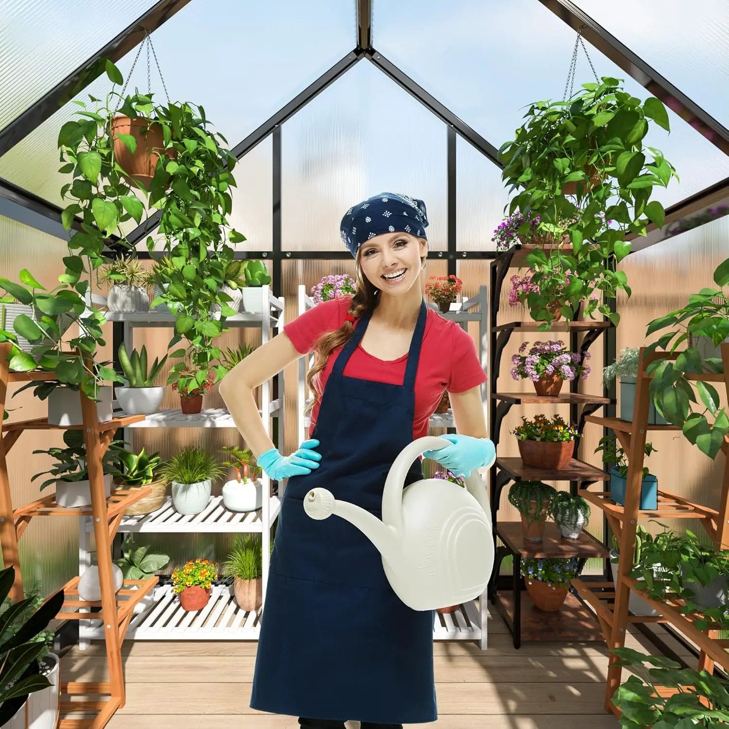 Polar Aurora 4x6 FT Greenhouse, Quick Aluminum Assembly Structure Polycarbonate Greenhouse, Walk-in Greenhouses for Outdoors with Ventilated Windows, Green Houses for Outside Backyard Garden by GreenHaven Gardens