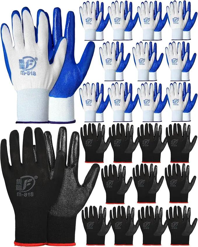 Nuogo 24 Pairs Gardening Gloves for Men Women Rubber Coated Landscaping Work Gloves Safety Work Construction by GreenHaven Gardens