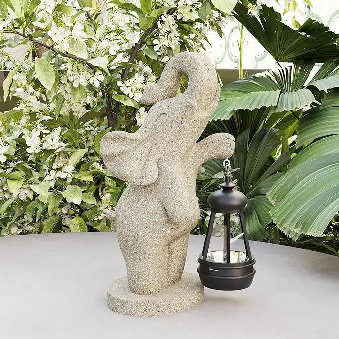 Solar Garden Statue 10 Inch Elephant Decor for Outside Yard Decoration Outdoor Unique Housewarming Gardening Birthday Gifts for Women Grandma by GreenHaven Gardens
